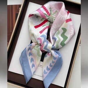 Colorful Tropical Print Scarf M646